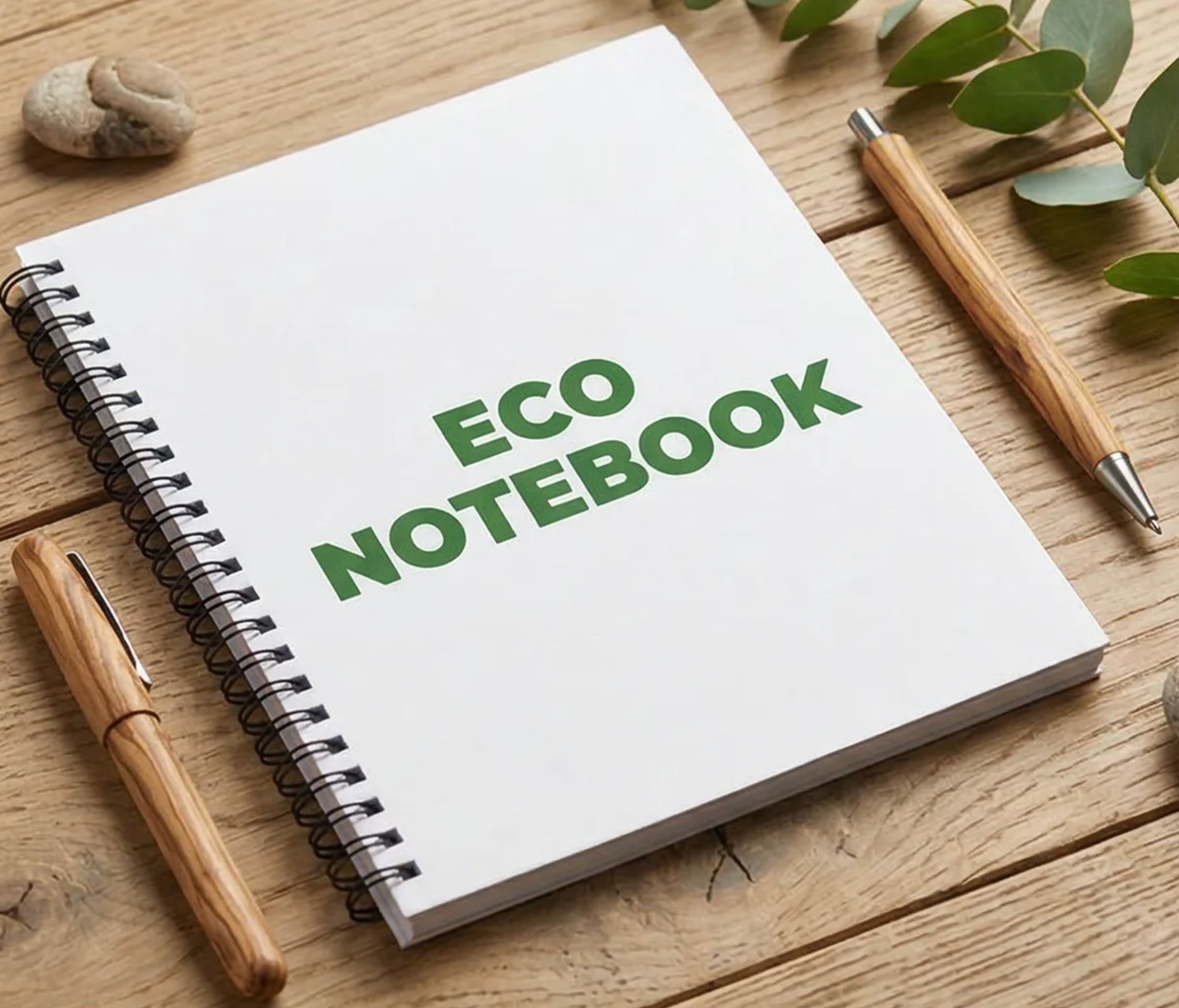 Eco-Notebook — Spiral-bound notebook made from recycled plastic